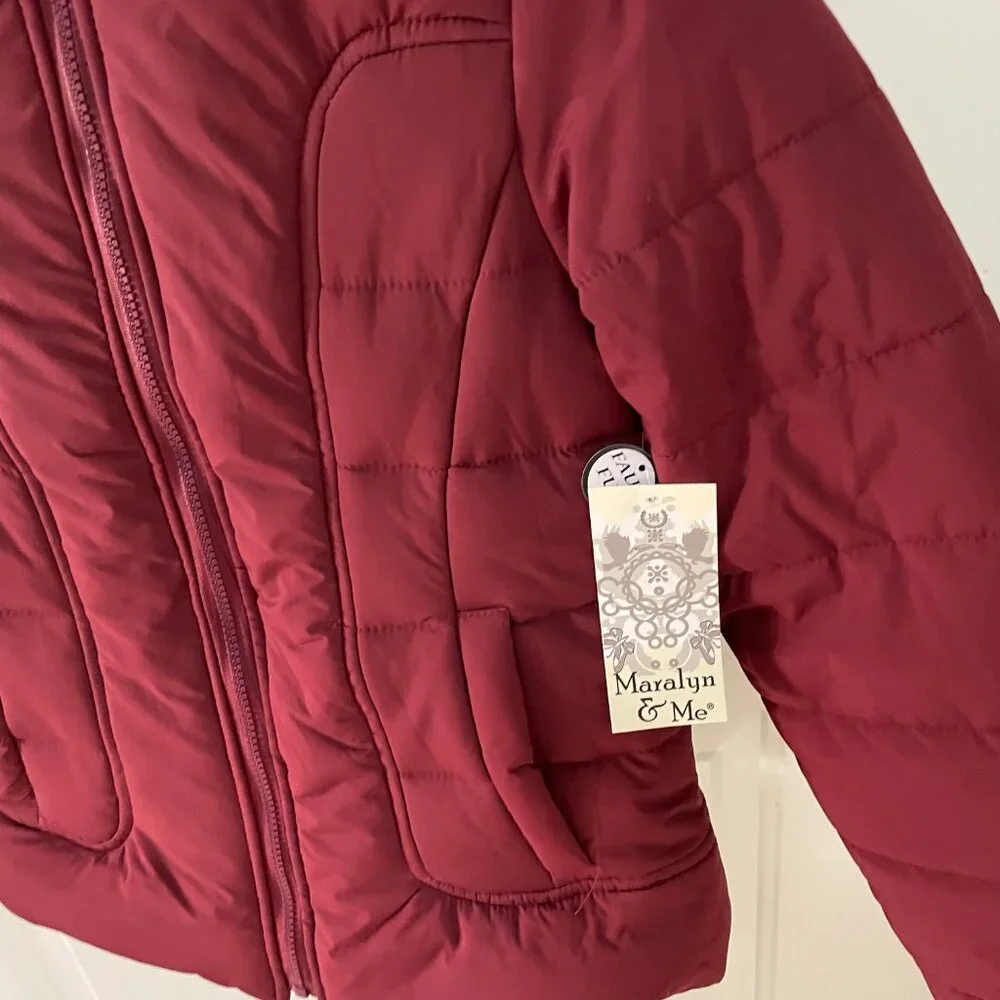 Maralyn & Me - Quilted Coat - Wine Red - NWT - Picture 3 of 11